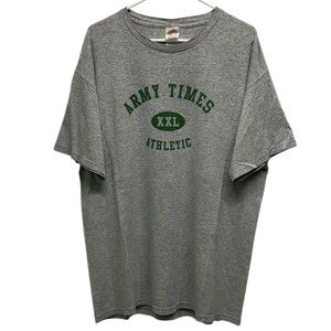 Vintage Y2K Army Times Athletic Gray T Shirt Size XL